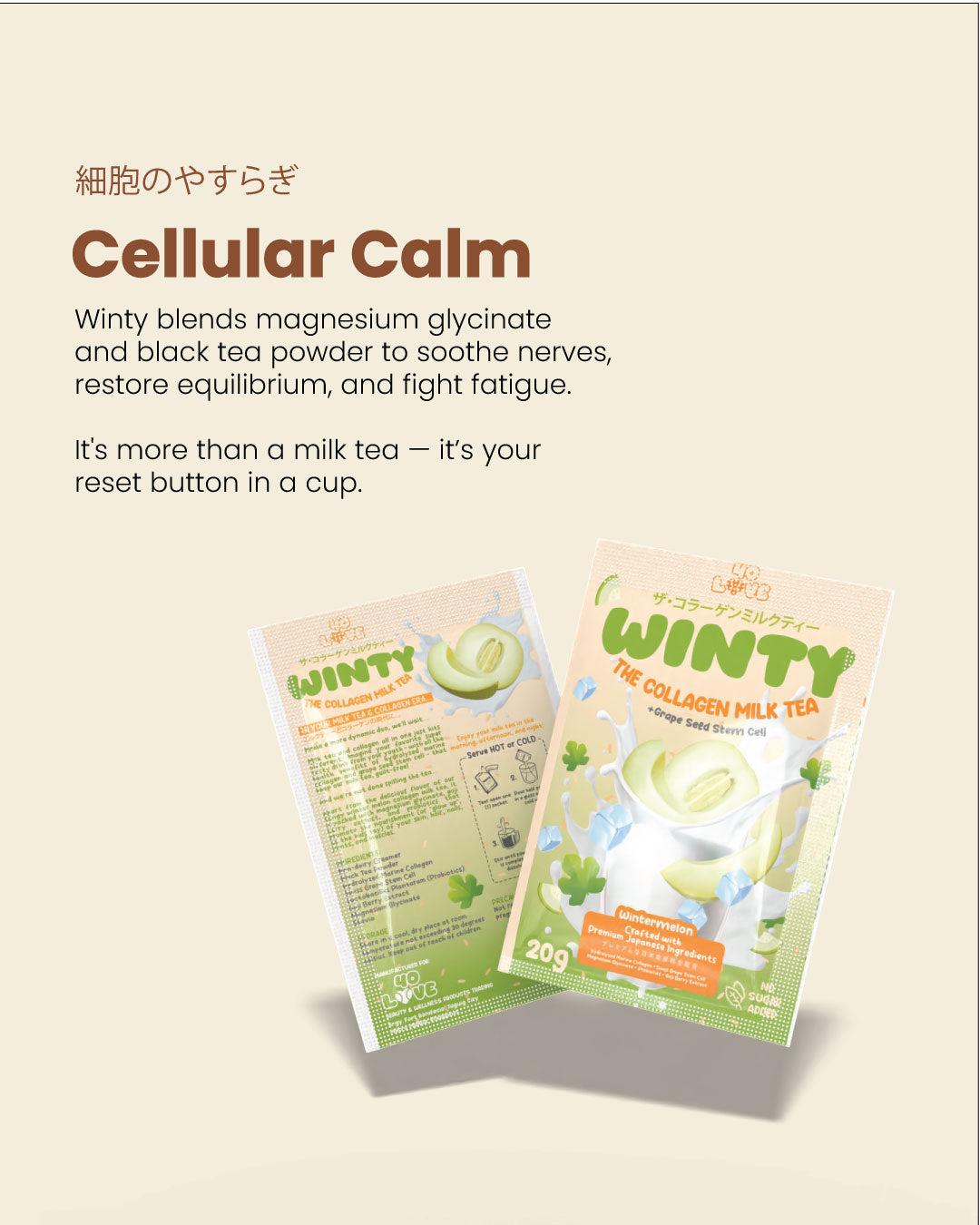 Wintermelon Collagen Milk Tea with Probiotics - For Gut Health, Antioxidant Support, & Daily Balance